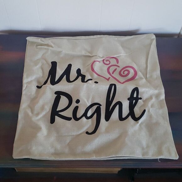 New in Package "Mr. Right" and Mrs. Always Right" 16" Pillow Covers - 💖Cute! - Picture 2 of 4